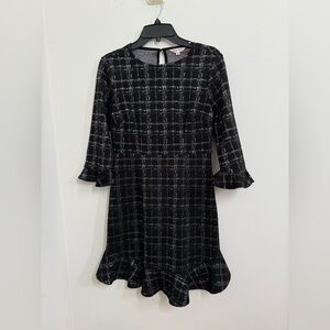 Nanette Lepore Black and Silver Textured Top